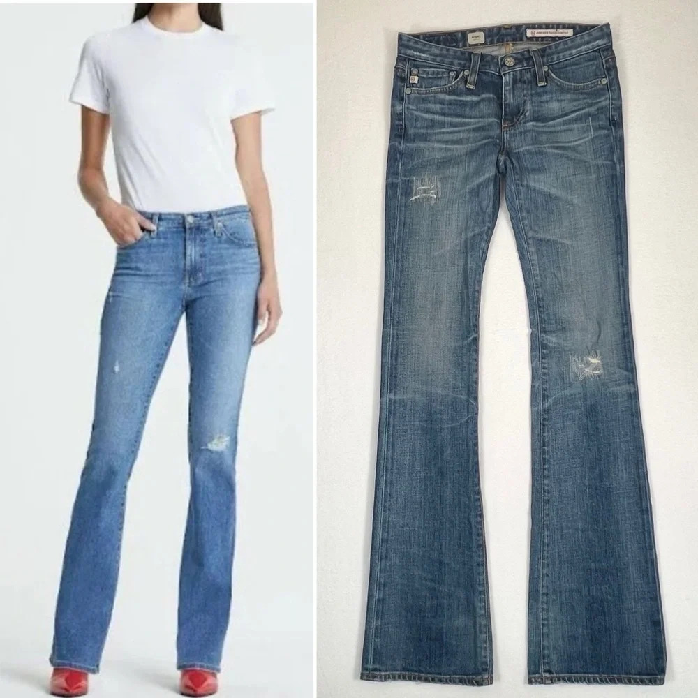 ADRIANO GOLDSCHMIED Angel Boot Cut  Distressed‎ Blue Jeans Low Rise 24